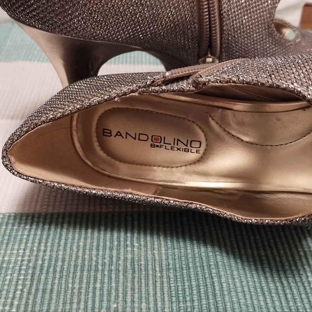 Bandolino Shimmering Gold Peep-Toe Heels - Picture 2 of 5